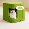Multi-Level Cat Tree with Enclosed House and Scratching Areas