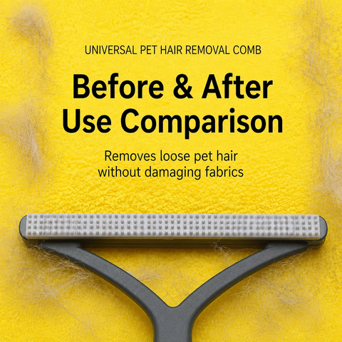Double-Sided Pet Hair Remover for Carpets, Beds & Upholstery