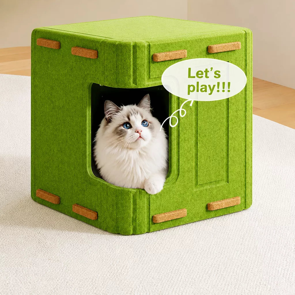 Multi-Level Cat Tree with Enclosed Hideaway & Scratching Boards