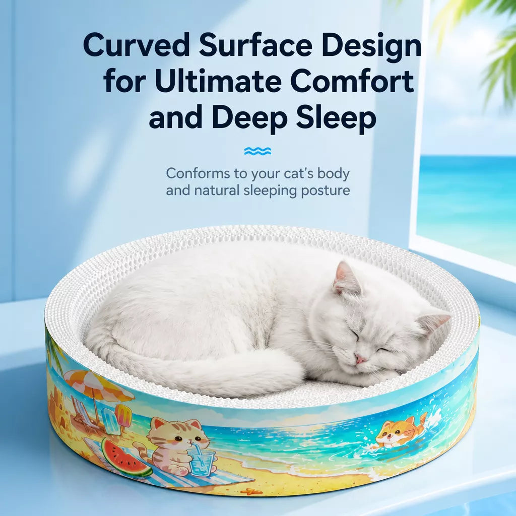 Corrugated Cardboard Cat Scratcher Bed