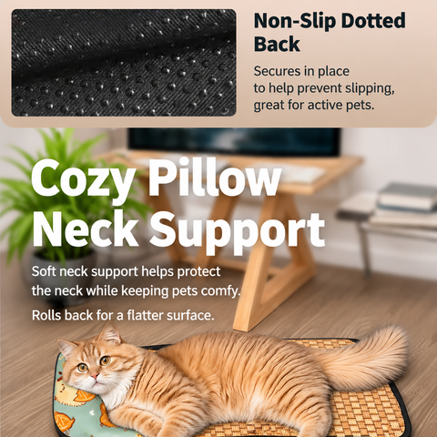 Woven Rattan Pet Mat for Cats & Dogs