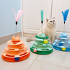 Interactive Cat Spinner Toy with Feather Wand and Colorful Balls