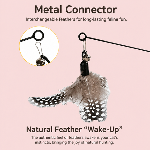 Interactive Feather Wand Cat Toy
