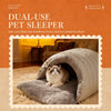 Semi-Enclosed Faux Fur Pet Bed for Small Dogs and Cats