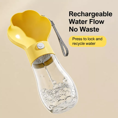 Portable Dog Water Bottle with Foldable Bowl