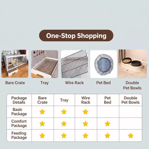 Small Dog Crate with Separate Resting and Toilet Area
