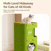 4-Tier Cat Tree with Enclosed House and Scratch Pad