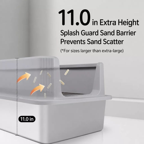 Extra-Large Stainless Steel High-Sided Cat Litter Box p-05697