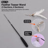 Interactive Cat Wand Toy with 6 Feather Attachments