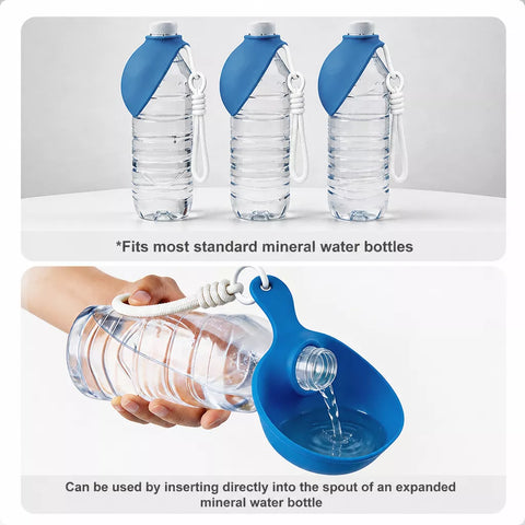 Portable Foldable Dog Water Bottle with Silicone Bowl