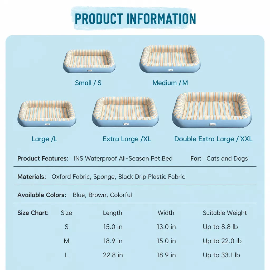 All-Season Waterproof Dog Bed for Small to Large Dogs