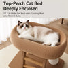 Large Oval Sisal Cat Tree with Integrated Scratcher and Bed