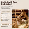 Handwoven Rattan Hanging Pet Bed with Cushion