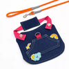 Denim-Style Nylon Pet Harness with Optional Leash for Small Pets