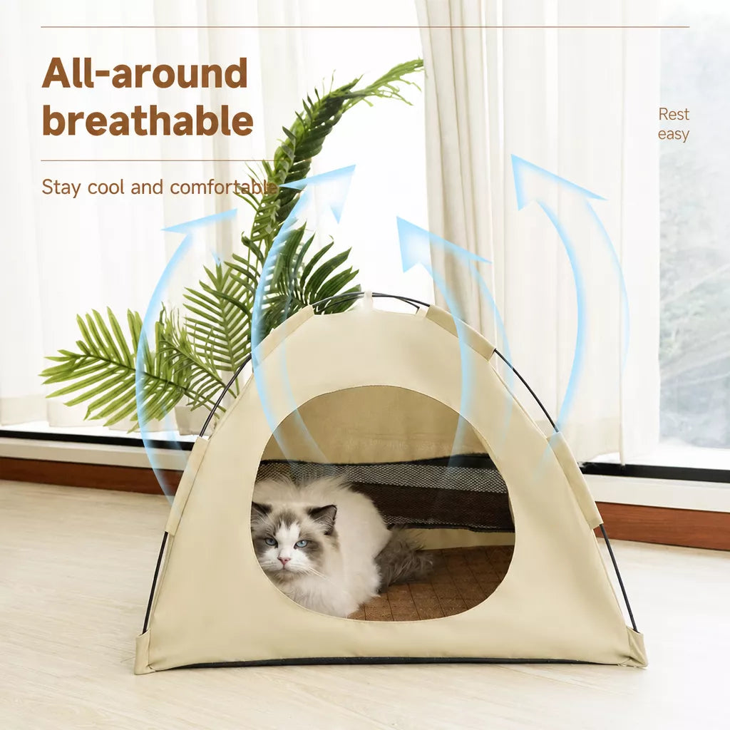 Portable Enclosed Tent Bed for Cats and Small Dogs