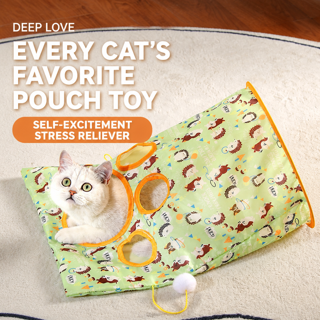 Foldable Crinkle Cat Tunnel Toy