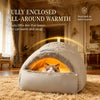 Semi-Enclosed Faux-Fur Pet Bed for Small Pets