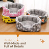 Semi-Enclosed Plush Pet Bed for Cats and Small Dogs