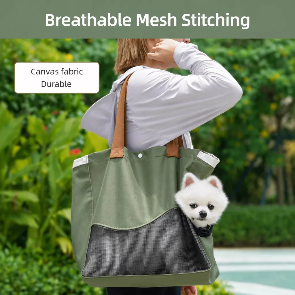 Adjustable Canvas Pet Carrier for Cats and Dogs