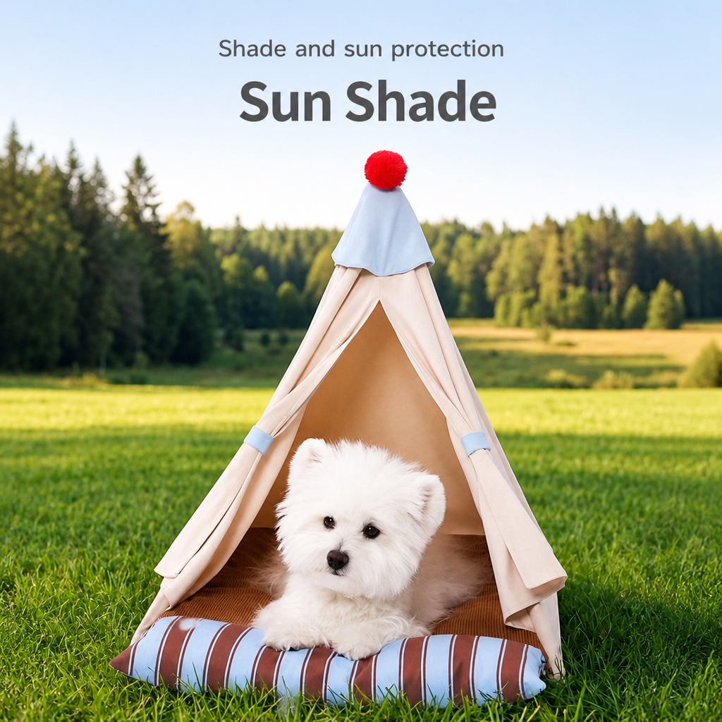 Semi-Enclosed Pet Tent Bed for Cats and Dogs