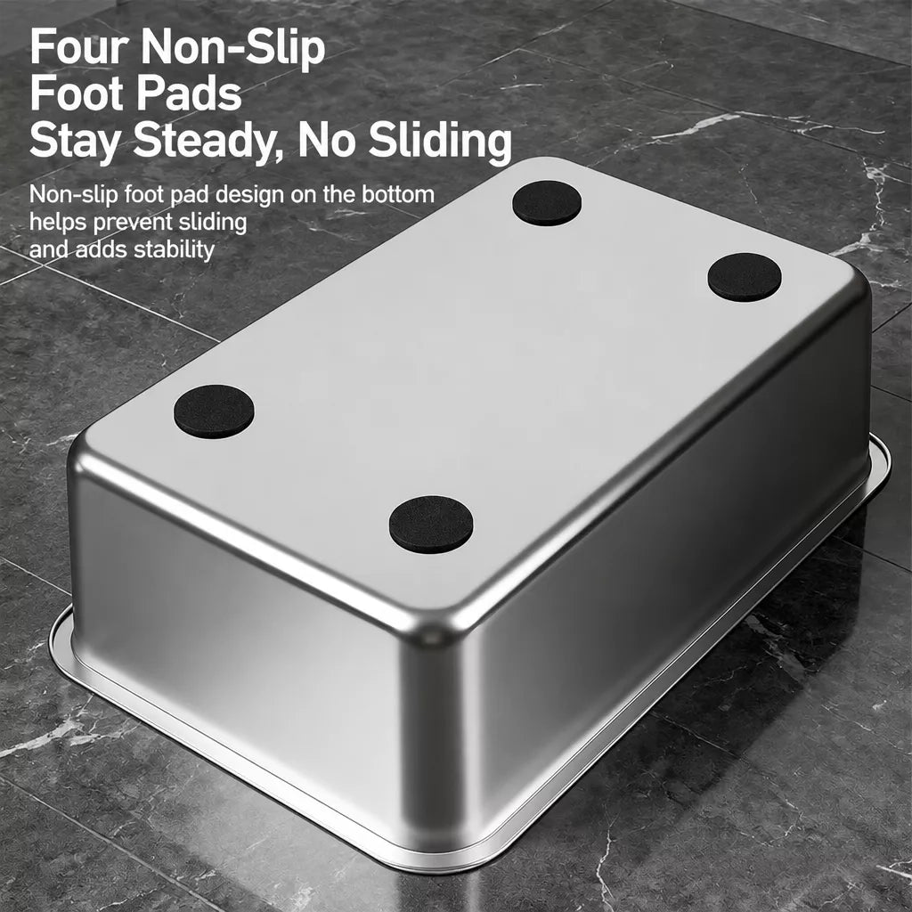 Extra-Large Stainless Steel High-Sided Cat Litter Box p-05697