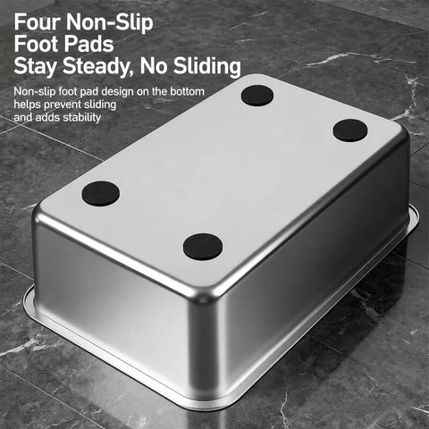 Extra-Large Stainless Steel High-Sided Cat Litter Box p-05697