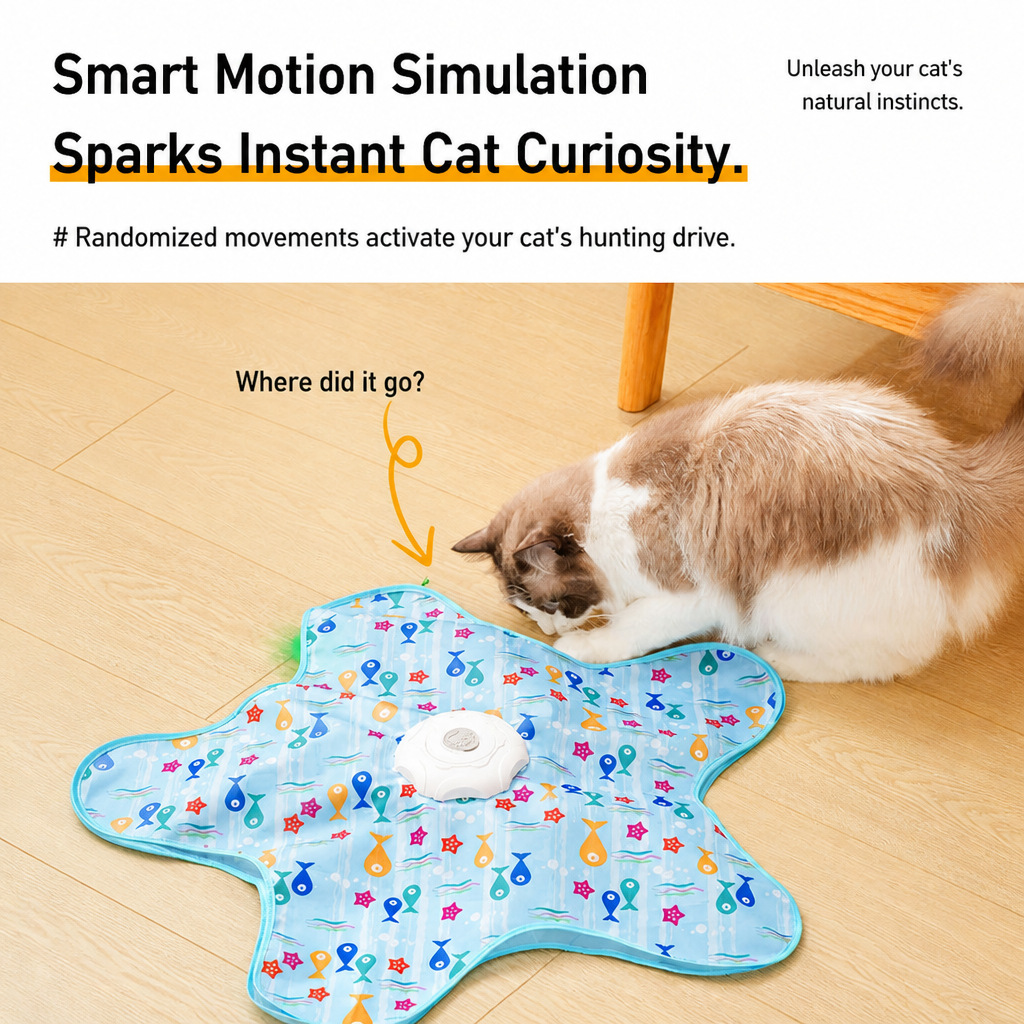 Interactive Rechargeable Cat Toy with Hideaway Cover