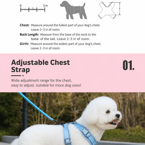 Vest-Style Nylon Dog Harness with Round Rope Leash