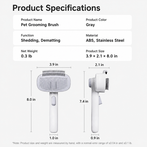 2-in-1 Deshedding & Detangling Comb for Cats and Dogs