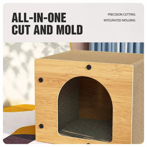 Spacious Corrugated Cardboard Cat Scratcher House