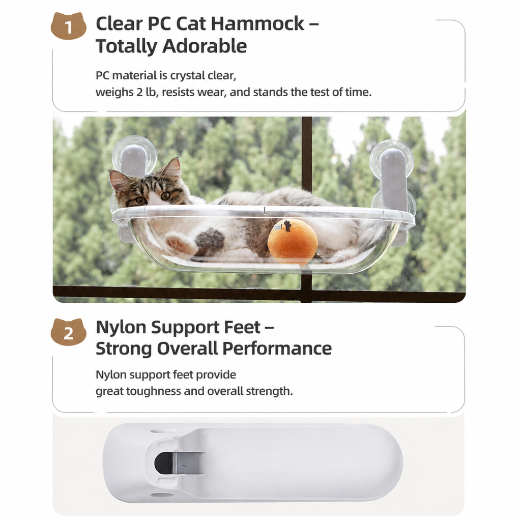 Transparent Foldable Capsule-Style Cat Window Hammock