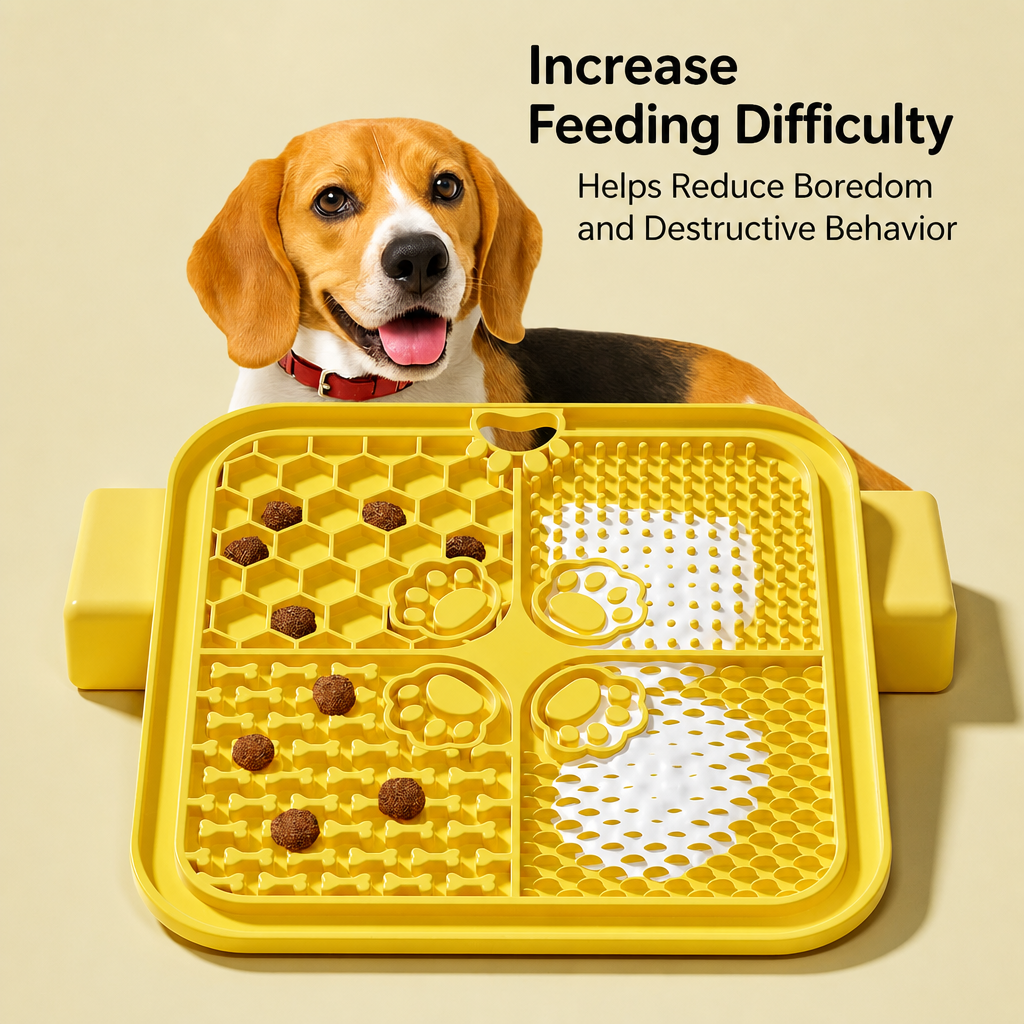 Four-Section Silicone Lick Mat for Dogs