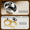 Double Stainless Steel Dog Bowls with Anti-Tip Feeding Stand