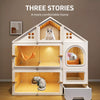 Multi-Level Indoor Cat House with Litter Box Area