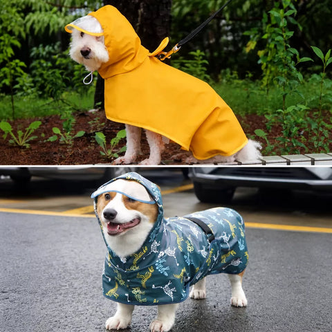 Waterproof Full-Coverage Dog Rain Poncho for Rainy Walks