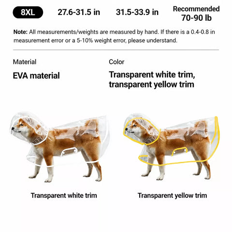 Dog Rain Poncho with Belly Coverage