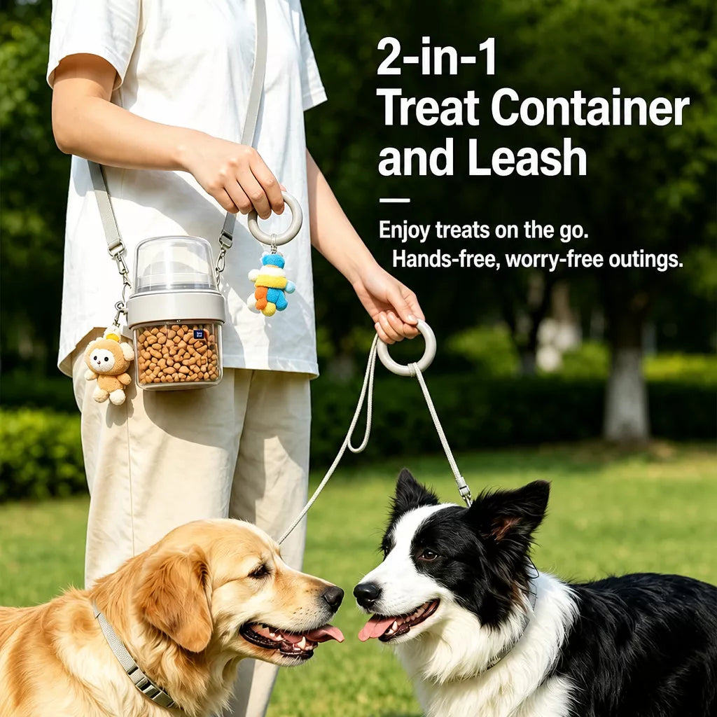 2-in-1 Portable Dog Water Bottle & Treat Container