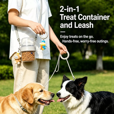 2-in-1 Portable Dog Water Bottle & Treat Container