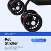 Foldable Pet Stroller with Detachable Carrier for Dogs & Cats