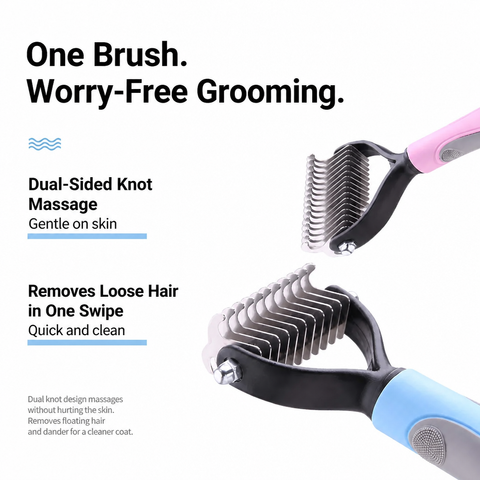 Double-Sided Dematting Comb for Cats & Dogs