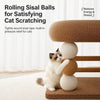 Large Oval Sisal Cat Tree with Integrated Scratcher and Bed