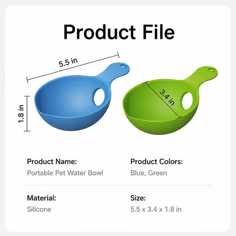 Portable Foldable Dog Water Bottle with Silicone Bowl