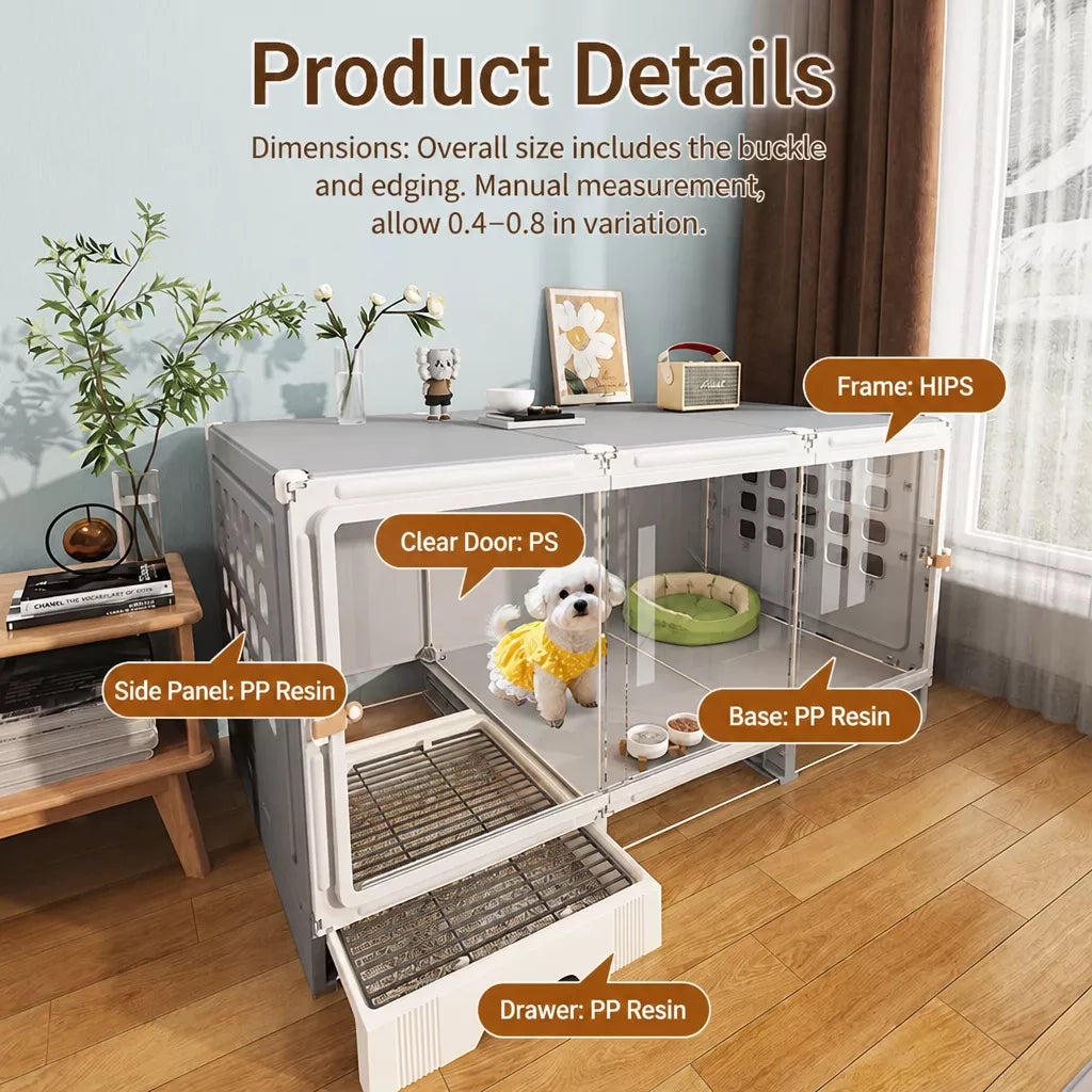 Small Dog Crate with Separate Resting and Toilet Area