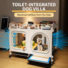 Indoor Pet Crate with Separate Toilet Tray