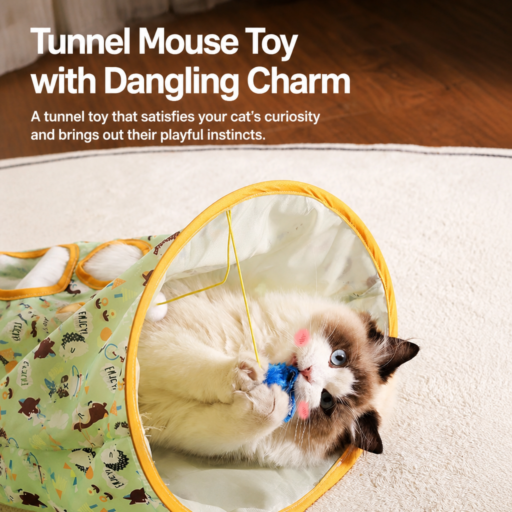 Foldable Crinkle Cat Tunnel Toy