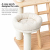 Rubberwood Cat Tree with Hideaway Bed for Multiple Cats
