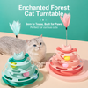Interactive Cat Spinner Toy with Feather Wand and Colorful Balls