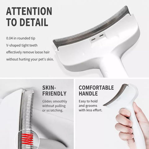 Angled Deshedding Comb for Dogs & Cats, Short and Long Coats