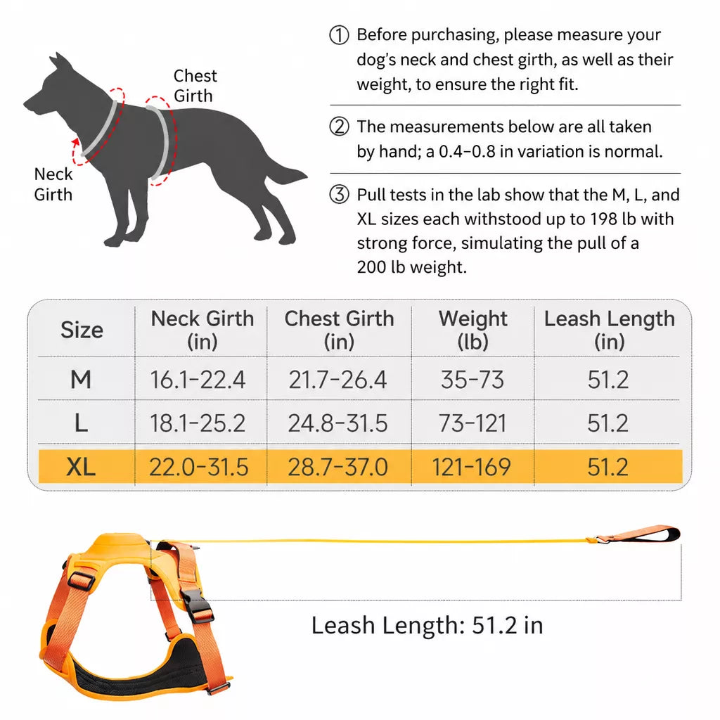 Nylon Dog Harness with Retractable Leash