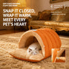 Semi-Enclosed Faux Fur Pet Bed for Small Dogs and Cats